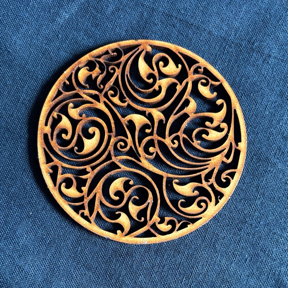 Elegant Swirl Design Intricate Coaster